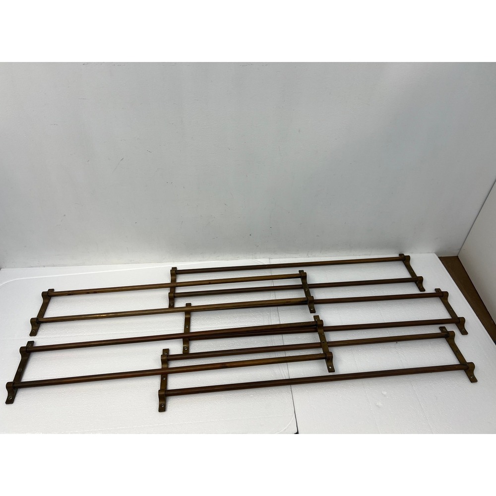 Vintage Yale Brass Wall Towel Racks Pullman Train Set of 5 Industrial Holders